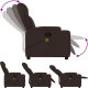 vidaXL vidaXL Rozkładany fotel masujący, ciemnobrązowy, obity tkaniną 5