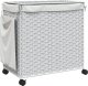 Kosz na pranie vidaXL vidaXL Kosz na pranie z kółkami, biały, 60x35x60,5 cm, rattan 6
