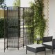 vidaXL vidaXL Parawan 4-panelowy, czarny, polirattan 1