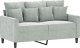 vidaXL vidaXL Sofa 2-osobowa, jasnoszara, 120 cm, tapicerowana aksamitem 2