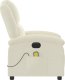 vidaXL vidaXL Rozkładany fotel masujący, elektryczny, kremowy, aksamit 9