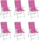 vidaXL Poduszki na krzesła z wysokim oparciem, 6 szt., różowe, tkanina 3