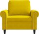 vidaXL vidaXL Fotel, żółty, 60 cm, obity aksamitem 4