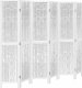 vidaXL vidaXL Parawan pokojowy, 6-panelowy, biały, lite drewno paulowni 2
