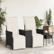 vidaXL vidaXL Rozkładana sofa ogrodowa dla 2 os., ze stolikiem, czarna 3