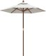 vidaXL vidaXL Parasol ogrodowy na drewnianym słupku, piaskowy, 196x231 cm 1