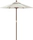 vidaXL vidaXL Parasol ogrodowy na drewnianym słupku, piaskowy, 196x231 cm 3