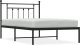 vidaXL vidaXL Metalowa rama łóżka z wezgłowiem, czarna, 107x203 cm 2
