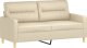 vidaXL vidaXL 2-osobowa sofa, kremowa, 140 cm, tapicerowana tkaniną 2
