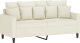 vidaXL vidaXL Sofa 2-osobowa, kremowy, 140 cm, tapicerowana aksamitem 2