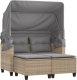vidaXL vidaXL 2-os. sofa ogrodowa z zadaszeniem i stołkami, beżowa, rattan PE 1