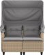 vidaXL vidaXL 2-os. sofa ogrodowa z zadaszeniem i stołkami, beżowa, rattan PE 4