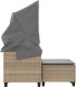 vidaXL vidaXL 2-os. sofa ogrodowa z zadaszeniem i stołkami, beżowa, rattan PE 5