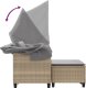 vidaXL vidaXL 2-os. sofa ogrodowa z zadaszeniem i stołkami, beżowa, rattan PE 7