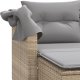 vidaXL vidaXL 2-os. sofa ogrodowa z zadaszeniem i stołkami, beżowa, rattan PE 8