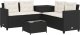 vidaXL vidaXL Narożnik ogrodowy z poduszkami i stolikiem, rattan PE, czarny 2