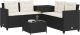 vidaXL vidaXL Narożnik ogrodowy z poduszkami i stolikiem, rattan PE, czarny 3