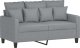 vidaXL vidaXL Sofa 2-osobowa, jasnoszara, 120 cm, tapicerowana tkaniną 2