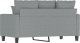 vidaXL vidaXL Sofa 2-osobowa, jasnoszara, 120 cm, tapicerowana tkaniną 5