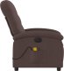 vidaXL vidaXL Rozkładany fotel masujący, elektryczny, ciemny brąz, tkanina 10