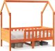 vidaXL Rama łóżka dziecięcego z domkiem, woskowy brąz, 70x140 cm 2
