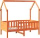 vidaXL Rama łóżka dziecięcego z domkiem, woskowy brąz, 70x140 cm 3