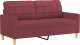 vidaXL vidaXL Sofa 2-osobowa, winna czerwień, 140 cm, tapicerowana tkaniną 2