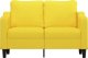 vidaXL vidaXL Sofa 2-osobowa, jasnożółta, 120 cm, tapicerowana tkaniną 3