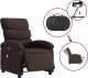 vidaXL vidaXL Rozkładany fotel masujący, elektryczny, ciemny brąz, tkanina 6