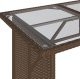 vidaXL Stół ogrodowy ze szklanym blatem, brąz, 110x68x70, polirattan 8