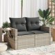 vidaXL Sofa ogrodowa z poduszkami, 2-osobowa, jasnoszara, polirattan 1