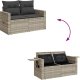 vidaXL Sofa ogrodowa z poduszkami, 2-osobowa, jasnoszara, polirattan 12