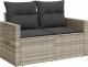 vidaXL Sofa ogrodowa z poduszkami, 2-osobowa, jasnoszara, polirattan 2