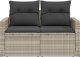vidaXL Sofa ogrodowa z poduszkami, 2-osobowa, jasnoszara, polirattan 4