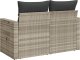 vidaXL Sofa ogrodowa z poduszkami, 2-osobowa, jasnoszara, polirattan 6