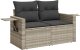 vidaXL Sofa ogrodowa z poduszkami, 2-osobowa, jasnoszara, polirattan 9