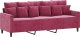 vidaXL Sofa 3-osobowa, winna czerwień, 180 cm, obita aksamitem 2