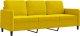 vidaXL Sofa 3-osobowa, żółty, 180 cm, tapicerowana aksamitem 2