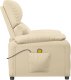 vidaXL Fotel masujący, kremowy, obity tkaniną 5