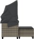 vidaXL 2-os. sofa ogrodowa, daszek i podnóżki, jasnoszara, rattan PE 6