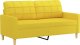 vidaXL Sofa 2-osobowa, jasnożółta, 140 cm, tapicerowana tkaniną 2