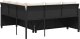 vidaXL Narożnik ogrodowy z poduszkami i stolikiem, rattan PE, czarny 7
