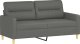 vidaXL vidaXL Sofa 2-osobowa, ciemnoszara, 140 cm, tapicerowana tkaniną 2