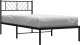 vidaXL vidaXL Metalowa rama łóżka z wezgłowiem, czarna, 107x203 cm 3