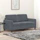 vidaXL Sofa 2-osobowa, ciemnoszary, 140 cm, tapicerowana aksamitem 1