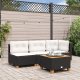 vidaXL vidaXL Sofa ogrodowa z poduszkami, 3-osobowa, czarna, polirattan 1