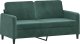 vidaXL vidaXL Sofa 2-osobowa, ciemnozielona, 140 cm, tapicerowana aksamitem 2