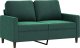 vidaXL vidaXL Sofa 2-osobowa, ciemnozielona, 120 cm, tapicerowana aksamitem 2