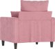 vidaXL vidaXL Fotel, różowy, 60 cm, obity aksamitem 5
