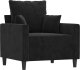 vidaXL vidaXL Fotel, czarny, 60 cm, obity aksamitem 1
